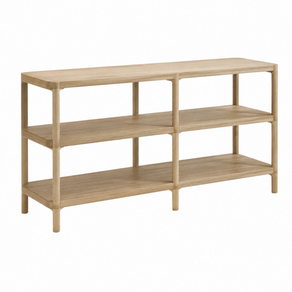 Schuhregal aus massivem Bambus naturfarben rechteckig mit 3 Ebenen 100 x 30 x 60 cm