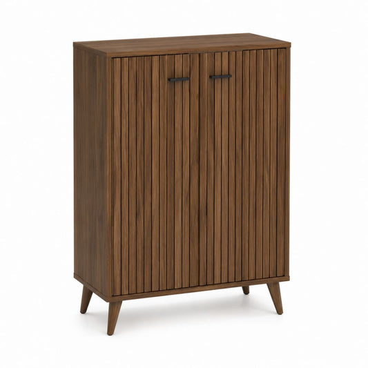 Schuhschrank mit 2 Türen walnussbraun MDF mit Melaminharzbeschichtung rechteckig 80 x 35 x 120 cm