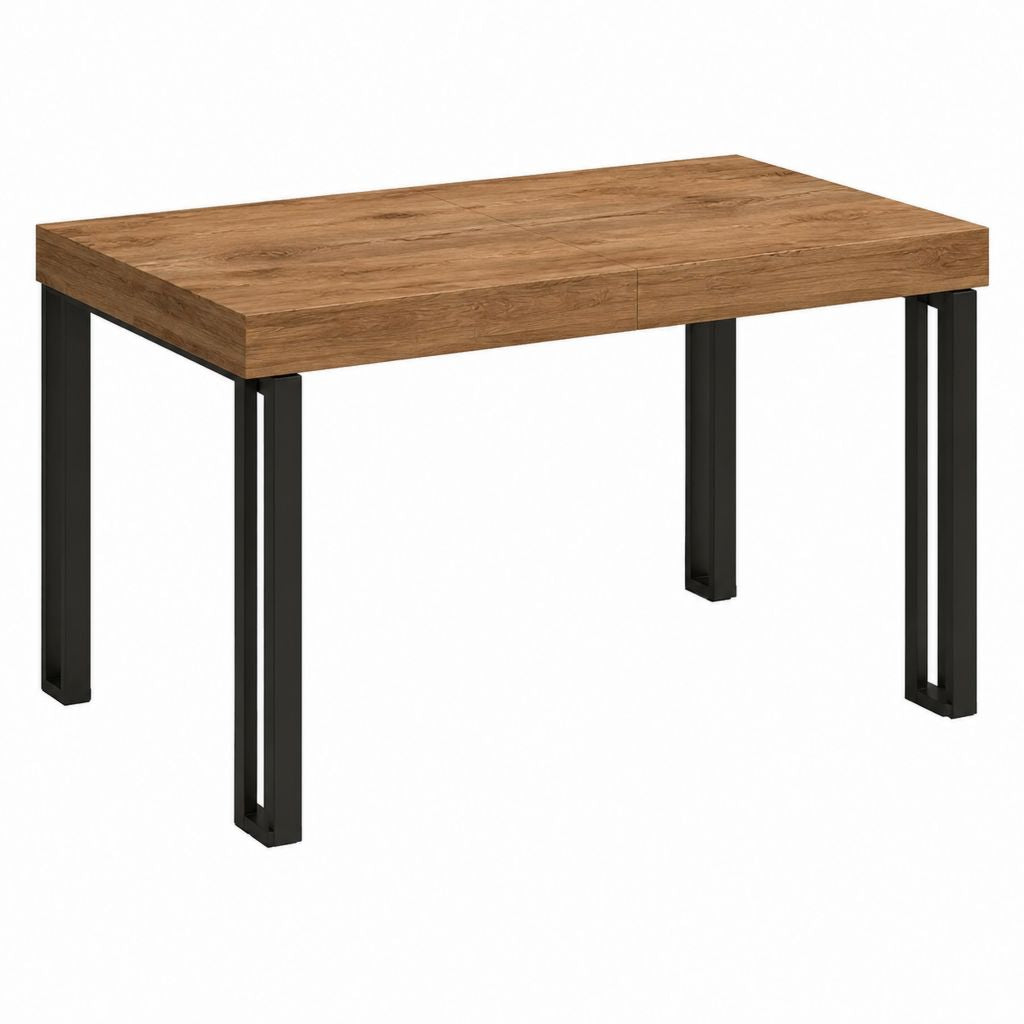 Esstisch Eichefarben Holzwerkstoff rechteckig mit schwarzen Stahlbeinen 160 x 90 x 75 cm