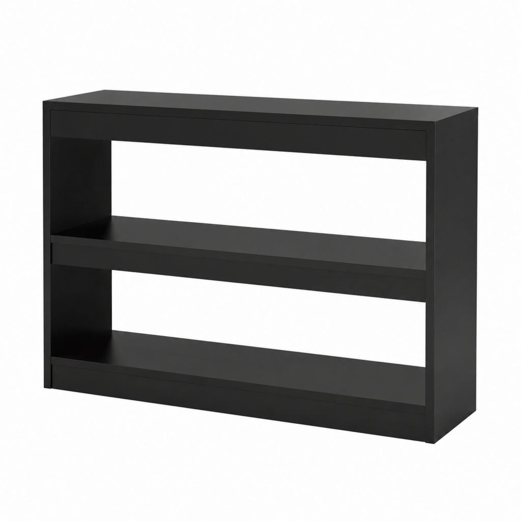 Bücherregal Schwarz aus MDF mit Melaminbeschichtung 80 x 30 x 80 cm 2 offene Fächer