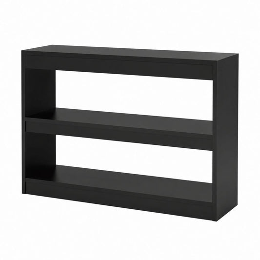 Bücherregal Schwarz aus MDF mit Melaminbeschichtung 80 x 30 x 80 cm 2 offene Fächer