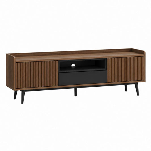 TV-Lowboard aus MDF in Walnussoptik rechteckig 160 x 40 x 60 cm