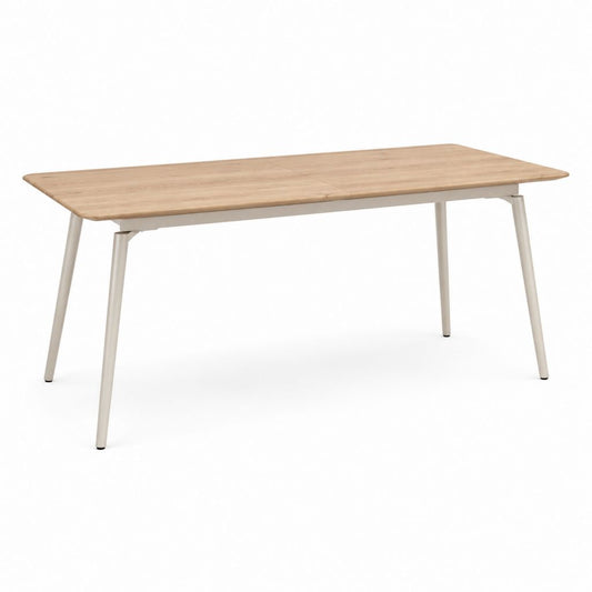 Ausziehbarer Esstisch Natur Eichenfurnier Stahl rechteckig 140/180 x 80 x 75 cm